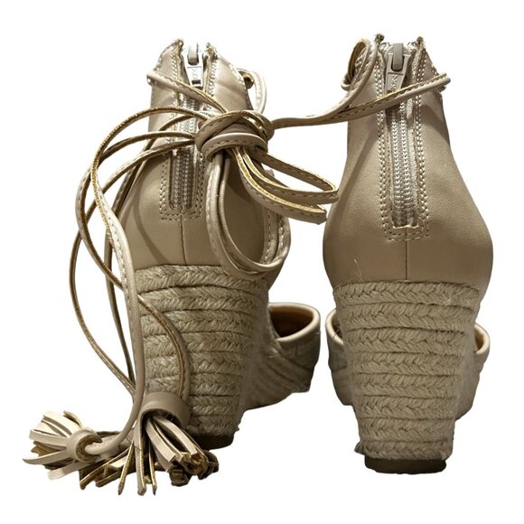 ComfortView Ryann Crochet Espadrilla Wedge Heels sz 8 Wide Lace Up Ankle - Picture 14 of 15